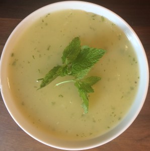 Potato and mint soup